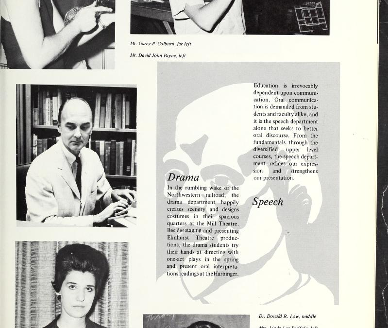 David Payne is featured in Elmhurst University's former yearbook, "The Elms."
