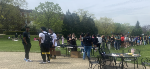 Students at the Unity PIcnic on the Brune Patio